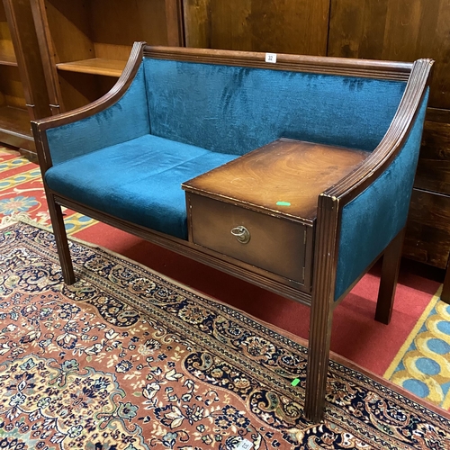 32 - Mahogany telephone seat