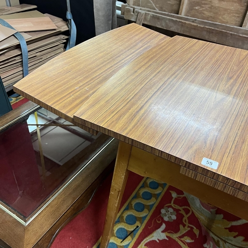 59 - Formica top teak drawer leaf table circa 1970