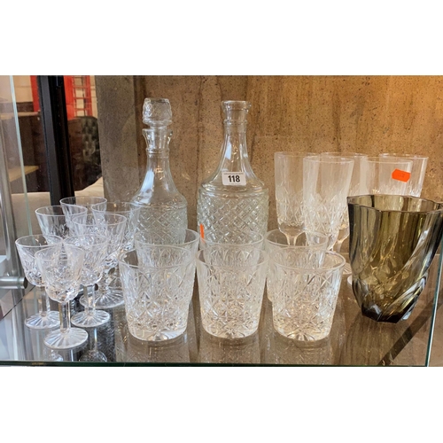 118 - Selection of crystal glassware including decanters and whiskey glasses