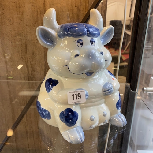 119 - Delft cow biscuit barrel