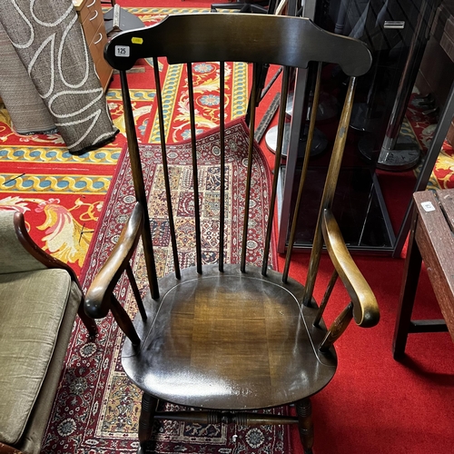 125 - Oak rocking chair with spindle back