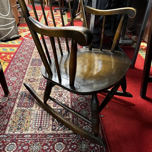 125 - Oak rocking chair with spindle back