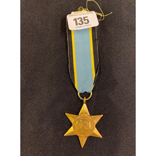 135 - The air crew Europe star medal with ribbon