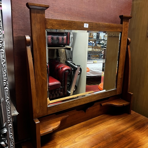 2 - Edwardian mahogany art nouveau dressing chest complete with bevelled glass mirror, key and brass han... 