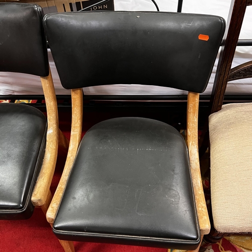 22 - Pair of vinyl and teak dining chairs by Ben Chairs circa 1970