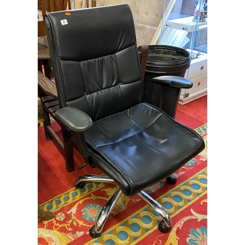 23 - Black leather office chair