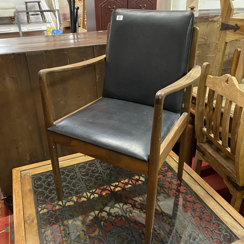 29 - G-Plan carver chair with vinyl seat and teak frame