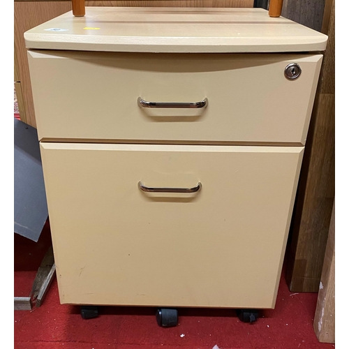 50 - Beech two drawer office chest