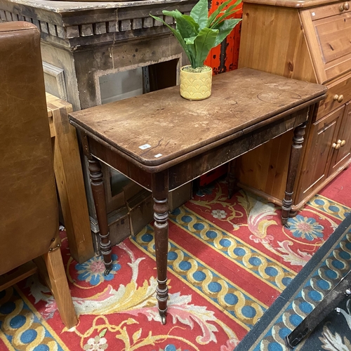 10 - Mahogany card table on castors