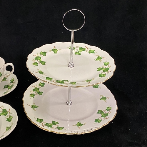 189n - Colclough large tea set with a cake stand - 25 pieces