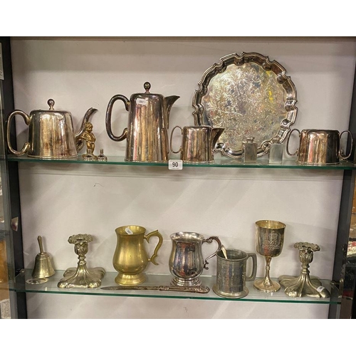 90 - Large collection of silver plated and pewter items