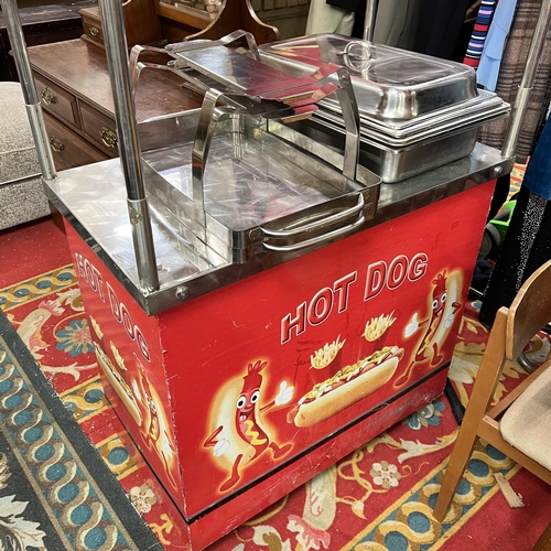 40 - Large aluminium hot dog stand with canopy - complete with accessories