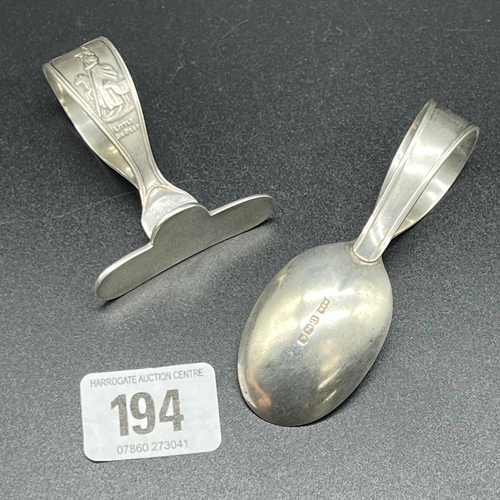 194 - Hallmarked Silver Mappin & Webb Little Bo Peep baby cutlery