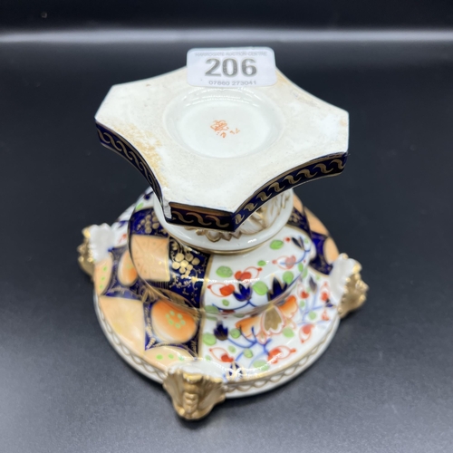 206 - Royal Crown Derby English Imari Figural Potpourri dish raised on four lions feet circa 1820