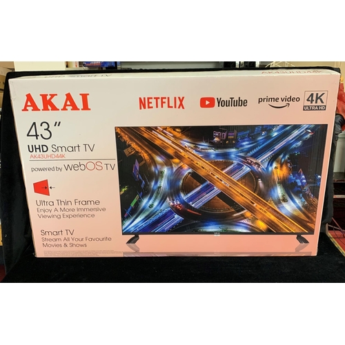 23 - Brand new AKAI 43” UHD smart TV in 4K with remote in original box