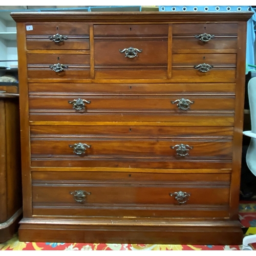 3 - Eight drawer tall chest in mahogany