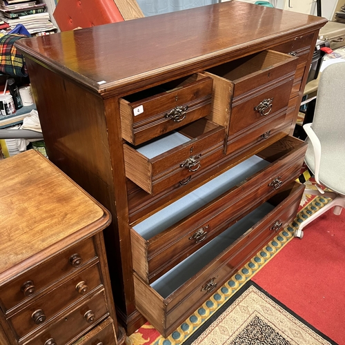 3 - Eight drawer tall chest in mahogany