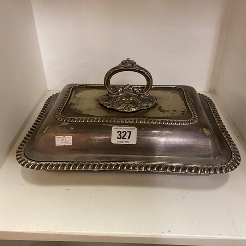 327 - Large silver plated tureen complete with lid