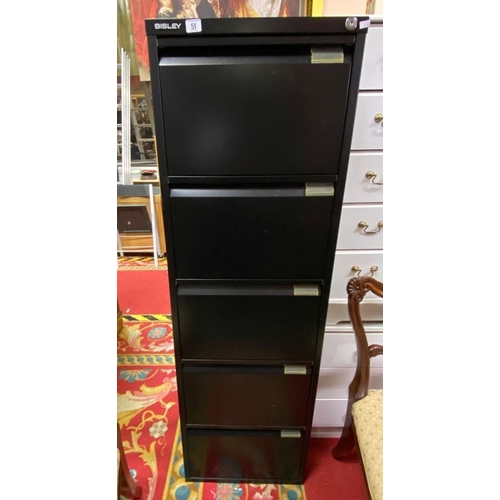 51 - Bisley tall black filing cabinet