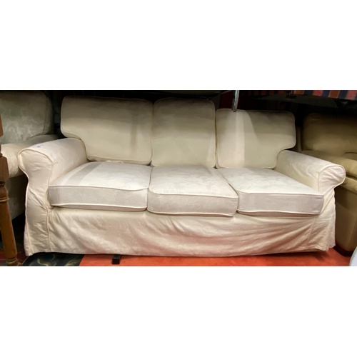 63 - Floral pattern three seater settee