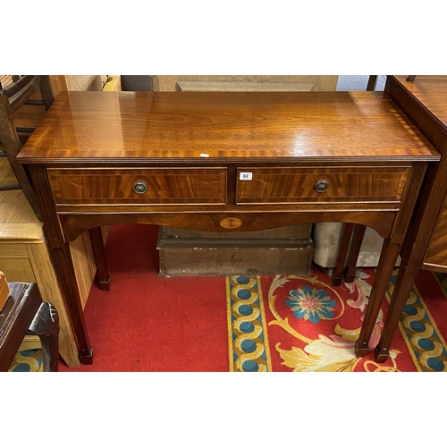 84 - Mahogany double drawer front desk