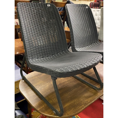 95 - Rattan grey garden chair