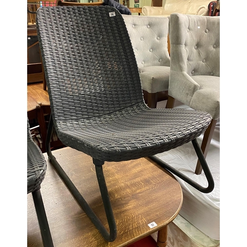 96 - Rattan grey garden chair