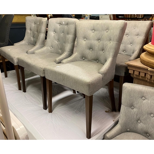 99 - Set of four Charlotte studded back dining chairs