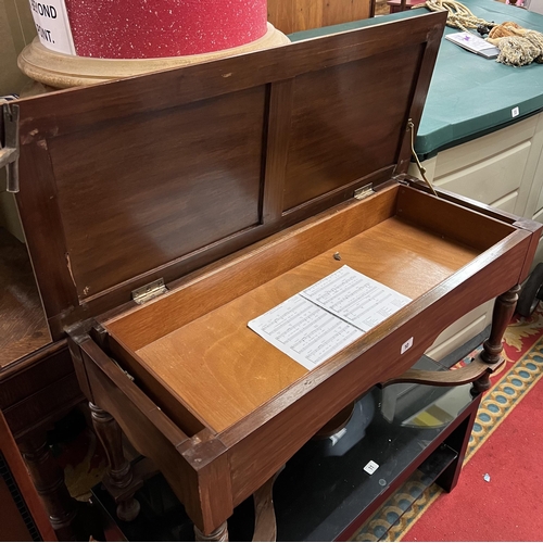 10 - Edwardian double seated piano stool with lift up lid