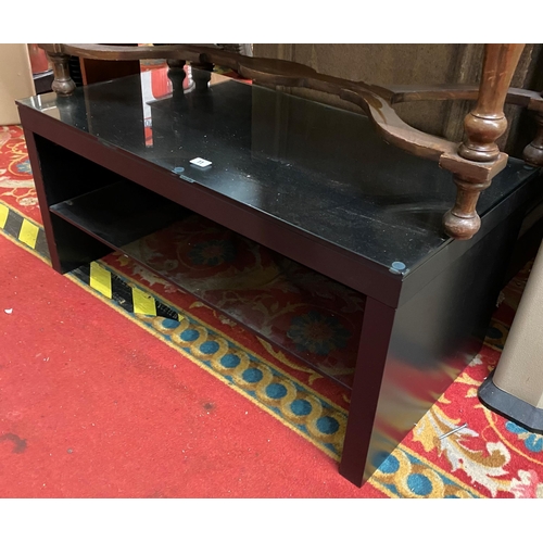 11 - Contemporary glass top coffee table