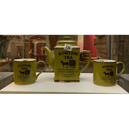 234 - Ringtons Heritage teapot and mugs