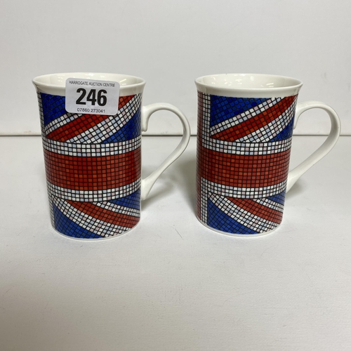 246 - Two Ringtons “Fancy a Cuppa” Union Jack mugs