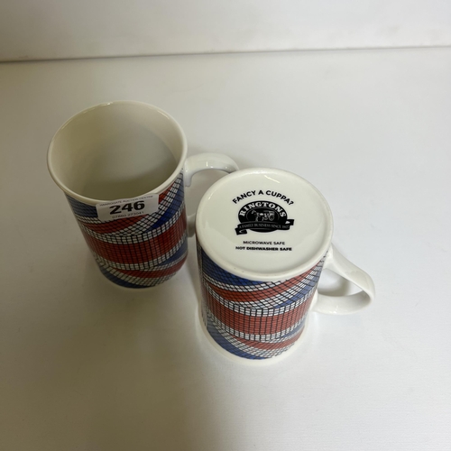 246 - Two Ringtons “Fancy a Cuppa” Union Jack mugs