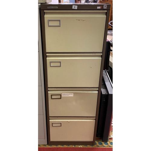 5 - Four drawer metal filing cabinet