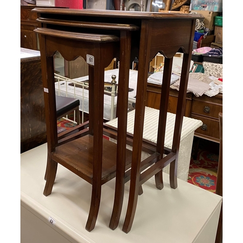 61 - Mahogany nest of three tables