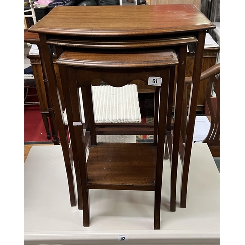 61 - Mahogany nest of three tables