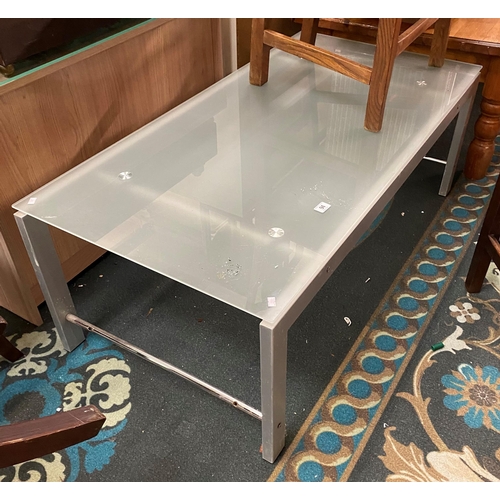 94 - Contemporary smoked glass top coffee table