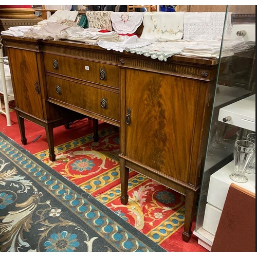 96 - Large tapered leg Edwardian sideboard with carving