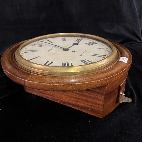 105 - Late 19th century railway clock - Preston’s Bolton (with key and pendulum)