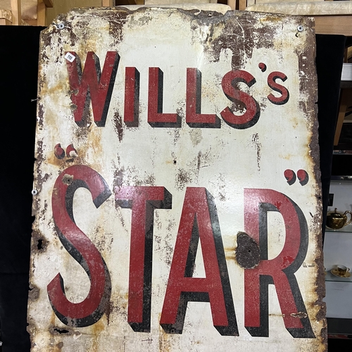 110 - Extremely large vintage enamel advertising sign for Will’s ‘Star’ cigarettes