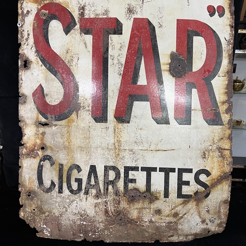 110 - Extremely large vintage enamel advertising sign for Will’s ‘Star’ cigarettes