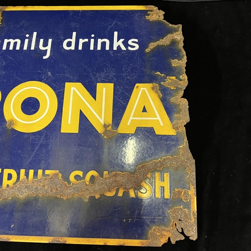 115 - Antique enamel sign ‘Corona’ sparkling fruit drink. Early 20th century.