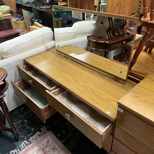 12 - 1970’s Teak four drawer dressing table with matching four drawer chest