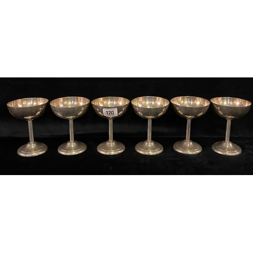 120 - Set of 6 WMF goblets from officers mess, Butzweilerhof, Koln Germany. Fully stamped to base with the... 