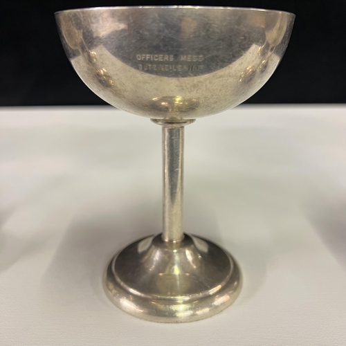 120 - Set of 6 WMF goblets from officers mess, Butzweilerhof, Koln Germany. Fully stamped to base with the... 