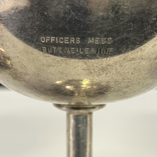 120 - Set of 6 WMF goblets from officers mess, Butzweilerhof, Koln Germany. Fully stamped to base with the... 