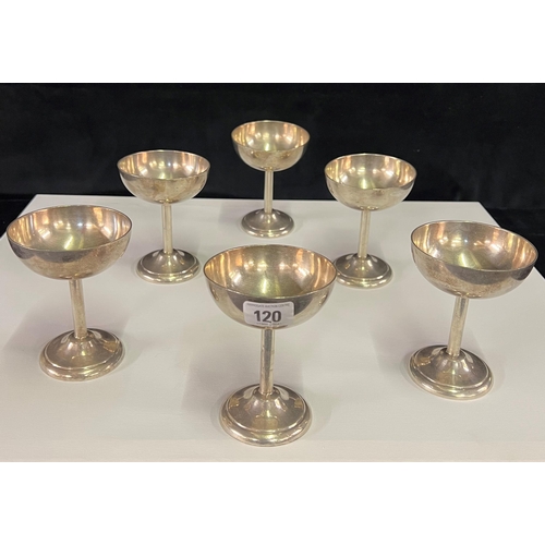 120 - Set of 6 WMF goblets from officers mess, Butzweilerhof, Koln Germany. Fully stamped to base with the... 