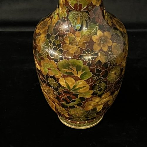 125 - Pair of Japanese Cloisonné vases in autumnal tones-Excellent condition