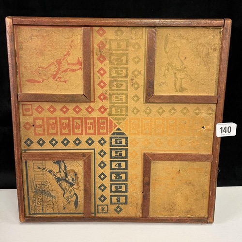 140 - Early 20th Century Japanese Lacquer card case and an early 20th Century French Wooden game board