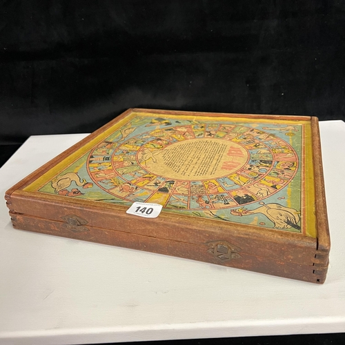 140 - Early 20th Century Japanese Lacquer card case and an early 20th Century French Wooden game board